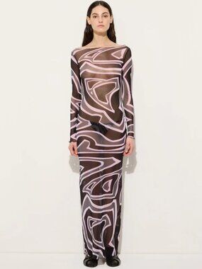 Pucci Labirinto-print long-sleeve maxi dress